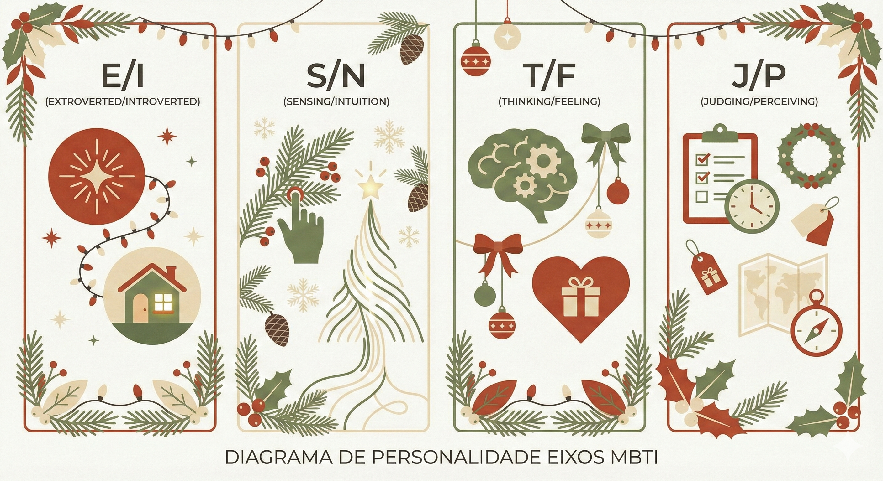 Mensagens de Natal para Cada Tipo MBTI (16 Perfis)