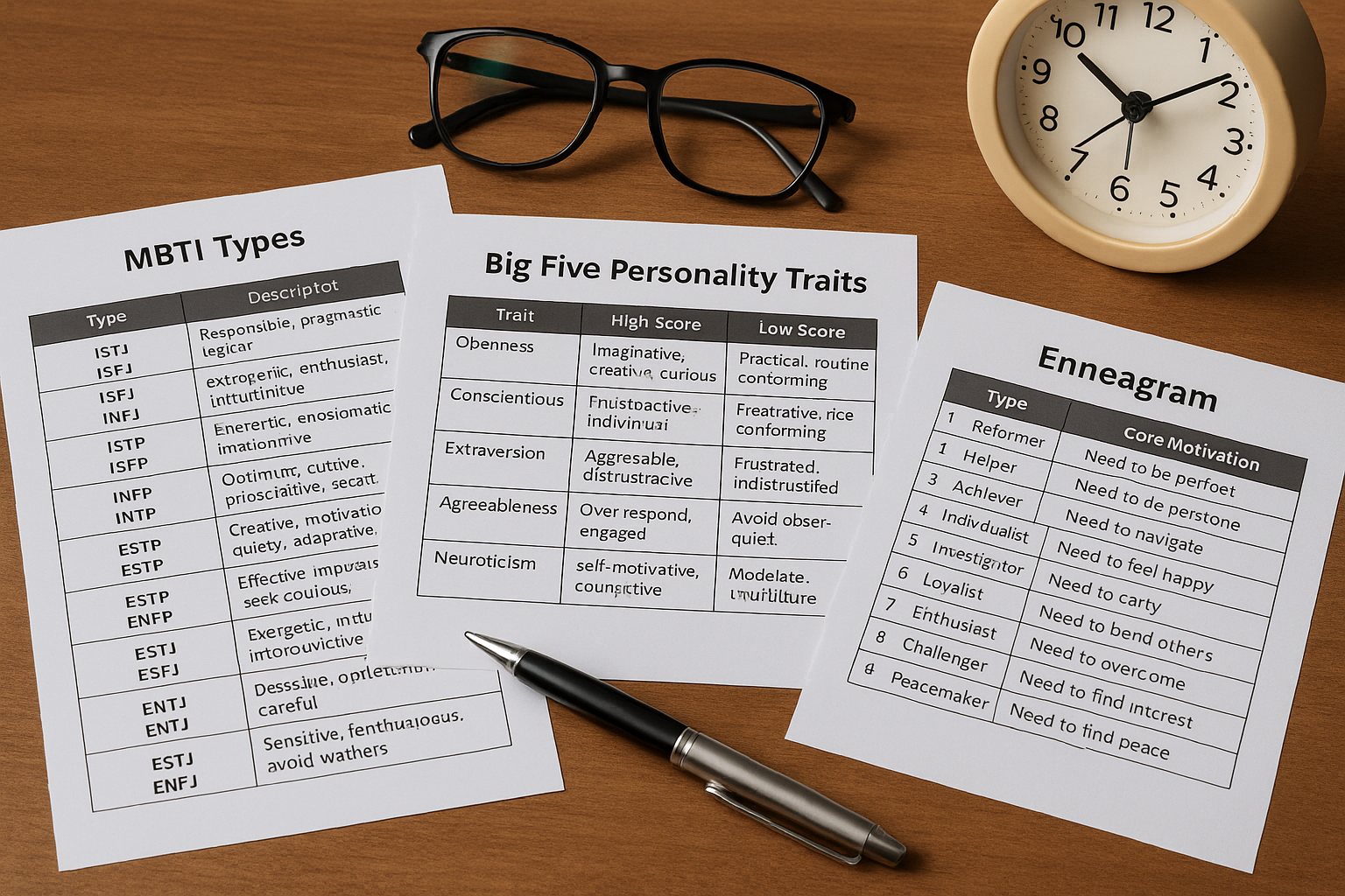 Mapa Psicológico Completo: O Que MBTI, Big Five e Eneagrama Revelam Juntos